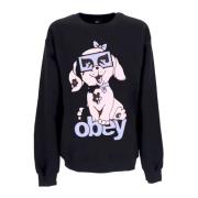 Zwarte Crew Neck Sweatshirt Puppy Obey , Black , Heren