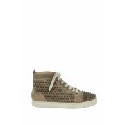 Pre-owned Leather sneakers Christian Louboutin Pre-owned , Brown , Dam...