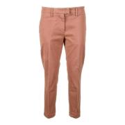 Casual Katoenmix Stretch Broek Dondup , Brown , Dames