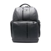 Stijlvolle Grijze Leren Laptoptas Piquadro , Gray , Unisex