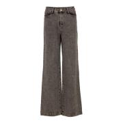 Wijde pijp denim jeans met strass Freebird , Gray , Dames