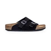 Zurich Suède Leren Sandalen Birkenstock , Black , Heren