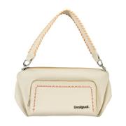 Witte Schoudertas met Afneembare Band Desigual , White , Dames