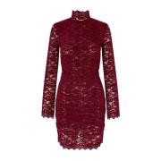 Elegante Gedrapeerde Bordeaux Jurk Cras , Red , Dames