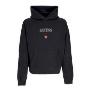 Zwart Logo Hoodie Lange Mouw Guess , Black , Heren