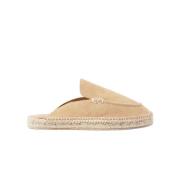 Beige Suede Espadrilles Scarosso , Beige , Dames