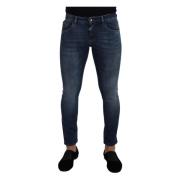 Blauwe Skinny Denim Jeans Dolce & Gabbana , Blue , Heren