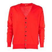 Heren Geknoopte Vest Trui Cashmere Company , Red , Heren