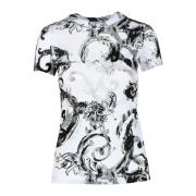 Katoenen T-shirt met Stijlvol Ontwerp Versace Jeans Couture , Multicol...