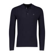 Donkerblauwe Polo met 3 Knopen Butcher of Blue , Blue , Heren