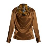 Bruine Overhemden met Ritssluiting Burberry , Brown , Dames