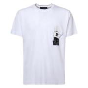 Witte Katoenen T-shirt met Halslijn John Richmond , White , Heren