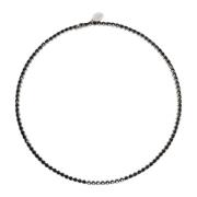 Zwarte Metalen en Strass Ketting Max Mara Weekend , Black , Dames