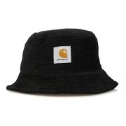 Zwarte Fisherman Cord Bucket Hat Carhartt Wip , Black , Unisex