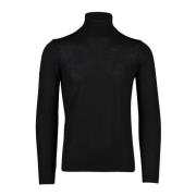 Zwarte Merinowollen Coltrui Hugo Boss , Black , Heren