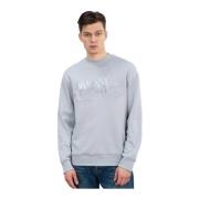 Logo Relief Sweatshirt - Grijs Ronde Hals Armani Exchange , Gray , Her...