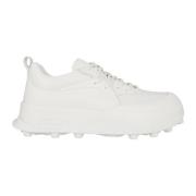 Witte Leren Sneakers Klassieke Stijl Jil Sander , White , Heren