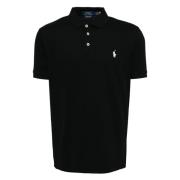 Aangepaste slim fit stretch katoen mesh polo shirt Ralph Lauren , Blac...