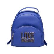 Stijlvolle Rugzak met Verstelbare Banden Love Moschino , Blue , Dames