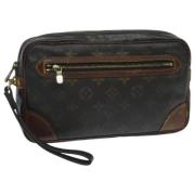 Pre-owned Canvas clutches Louis Vuitton Vintage , Brown , Dames