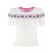 Gebreide T-shirt met Lurex-details Chiara Ferragni Collection , White ...