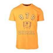 Oranje T-Shirt voor Heren Diesel , Orange , Heren