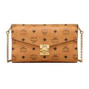 Schoudertas Tracy in Visetos MCM , Brown , Dames