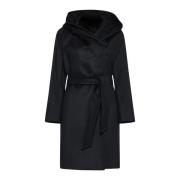 Zwarte wollen jas met capuchon Max Mara Studio , Black , Dames