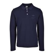 Militaire Stijl Katoenen Polo Aeronautica Militare , Blue , Heren