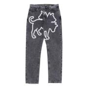 Donkergrijze Regular Denim Jeans Iuter , Gray , Heren