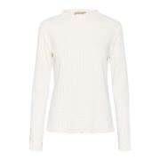 Ribtop met gekrulde randen Karen by Simonsen , Beige , Dames