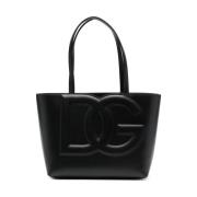 Iconische Zwarte Leren Schoudertas Dolce & Gabbana , Black , Dames