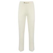 Flare Crepe Broek Wit Twinset , Beige , Dames