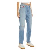 Denim Jeans Rechte Pijp Blauw Tommy Hilfiger , Blue , Dames