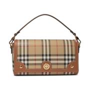 Multicolor Leren Schoudertas met Vintage Check Patroon Burberry , Gray...