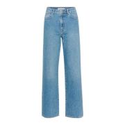 Wijde Pijp Jeans in Gewassen Blauw Gestuz , Blue , Dames