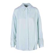 Luxe Cupro Shirt voor Vrouwen Weili Zheng , Green , Dames