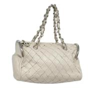 Pre-owned Leather chanel-bags Chanel Vintage , White , Dames