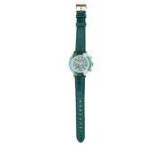 Groen lederen Chrono horloge Swarovski , Green , Dames