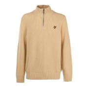 Geribbelde Quarter Zip Trui voor Mannen Lyle & Scott , Beige , Heren