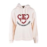 Zwarte Hoodie voor Vrouwen Love Moschino , White , Dames