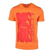 Katoenen T-shirt Diesel , Orange , Heren