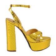 Leren Schoenen - 100% Leren Zool Patrizia Pepe , Yellow , Dames