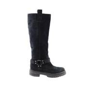 Pre-owned Suede boots Sergio Rossi Pre-owned , Black , Dames