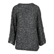 Elegante Gebreide Top met Gemengde Materialen Fabiana Filippi , Gray ,...