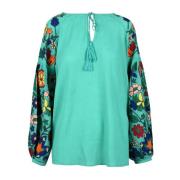 Aqua Blouse voor Vrouwen Douuod Woman , Green , Dames