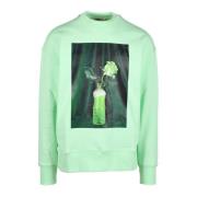 Katoenen Sweatshirt Msgm , Green , Heren