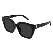 Gedurfde Cat Eye Zonnebril in Zwart Saint Laurent , Black , Unisex