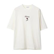 Casual Katoenen T-shirt Burberry , White , Heren