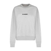 Grijze Katoenen Sweatshirt Mélange Logo Print Jil Sander , Gray , Dame...